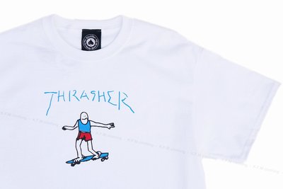 【 K.F.M 】THRASHER Gonz Logo T-Shirt 40周年特別樣式 滑板人 圓筒Tee 短T 短袖