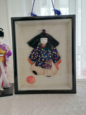【二手】日本回流，日本西陣織掛畫人形。木畫框。裝飾畫框 古董 收藏 舊貨【黎香惜苑】-800