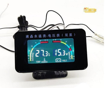 液晶雙顯水溫電壓表二合一連體貨車汽車水溫電壓組合表12V24V通用