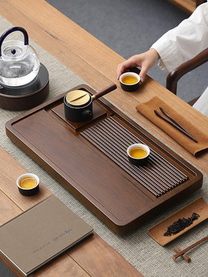 茶盤實木家用電木新款干泡小茶台整塊高端辦公室功夫茶具排水茶海