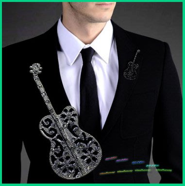 貴族雅痞 GQ型男最愛 浪漫 品味 西班牙 古典 吉他 造型 胸針別針胸章 西裝外套背心帽子背包 配件裝飾 非 ZARA
