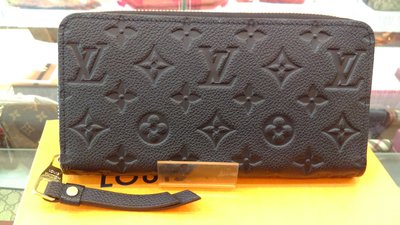 布蘭斯名牌館* 全新專櫃真品 LV M61864 黑色全皮 ㄇ型長夾店面貨有保障實品拍攝