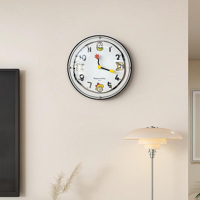 美世達網紅卡通掛鐘客廳鐘錶2023新款家用簡約創意時鐘掛牆