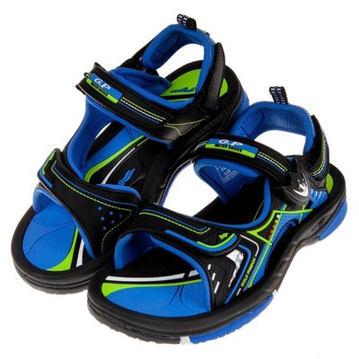 童鞋(20~23公分)GP流線風格磁扣式寶藍色橡膠兒童運動涼鞋G9G10BB