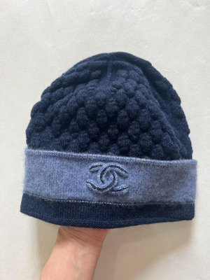 Chanel香奈兒冷帽立體logo針織帽子9.8新正品菠蘿冷帽