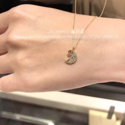 日本訂製18k金星月鑽石項鍊 天然真鑽 精緻珠邊 項鏈 agete VA star jewelry 風格