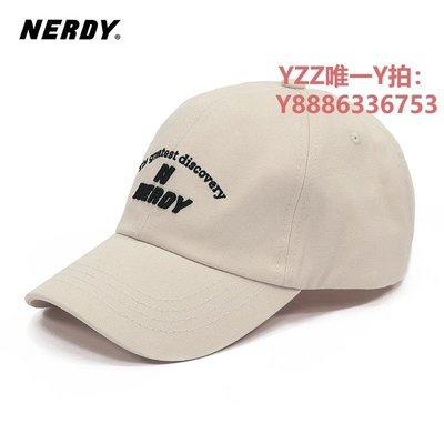 帽子NERDY韓國潮牌字母棒球帽男女同款運動休閑鴨舌帽情侶帽子-雙喜生活館
