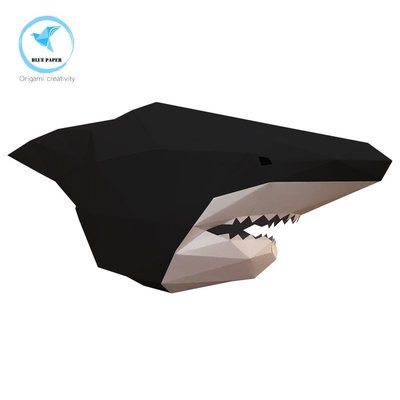 ...萬圣節派對恐怖大白鯊面具3D立體創意個性頭套手工d*特價優惠