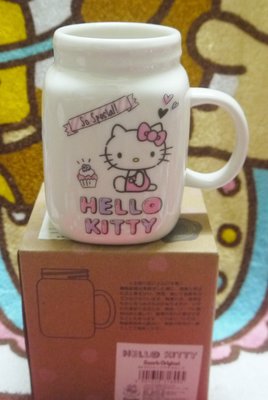 日版﹝Sanrio Original﹞限定※ Hello Kitty凱蒂貓※【玻璃罐造型】陶瓷馬克杯/梅森杯
