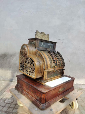 西洋收藏打字機擺件20世紀機械手搖收款機古董收銀機，