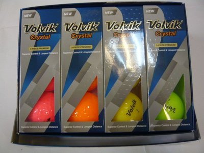 青松高爾夫  VOLVIK  CRYSTAL 水晶 3層球~(黃/綠/粉/橘色)
