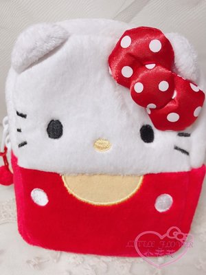 ♥小花花日本精品♥Hello kitty凱蒂貓造型立體蝴蝶結紅白色收納包相機包手機包小物包42088806