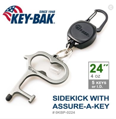 【LED Lifeway】KEY BAK 24”伸縮鑰匙圈+Assure-A-Key多功能指環 #0KBP-0224