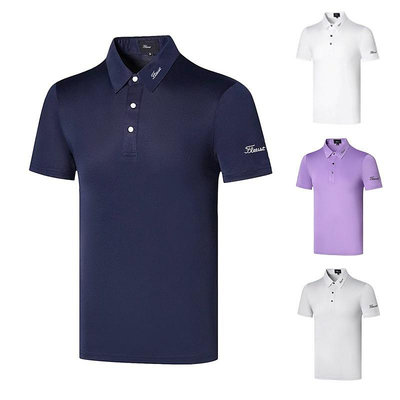 新款Titleist高爾夫服裝男夏季速乾透氣彈力短袖T恤polo衫