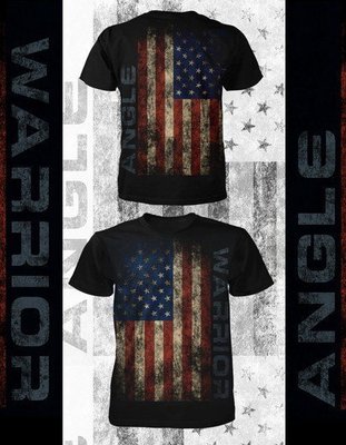 ☆阿Su倉庫☆WWE摔角 TNA Kurt Angle Full Flag T-Shirt ANGLE美國精神特別款