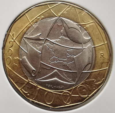 【二手】 意大利硬幣1999年1000里拉1658 錢幣 硬幣 紀念幣【明月軒】