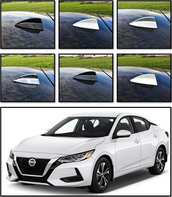 圓夢工廠 Nissan 日產 Sentra 2020 ~on 改裝 鯊魚鰭飾貼 鍍鉻銀 水轉卡夢 碳纖紋