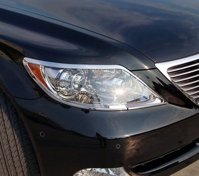 圓夢工廠 Lexus LS460 LS600h LS600hl 2006~2009 改裝 鍍鉻銀 車燈框 前燈框 +小蓋