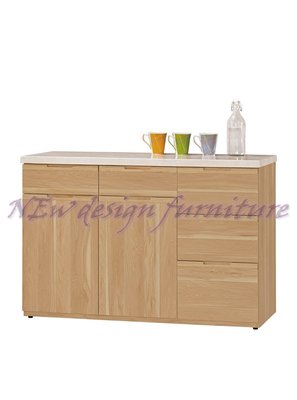 【N D Furniture】台南在地家具-爵色木心板壓紋石面原木色4尺多功能收納餐櫃下座MC