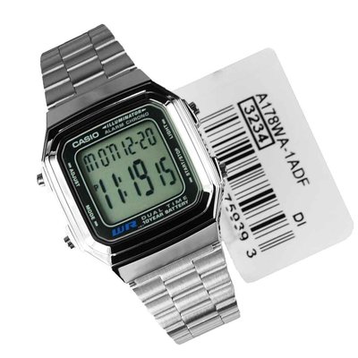 CASIO卡西歐歷久不衰熱銷DATABANK系列錶款經,典復古電子錶A-178WA-1A(A-178WGA - 1A)