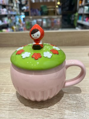 日本Decole otogicco小紅帽附湯匙陶瓷杯 馬克杯 水杯