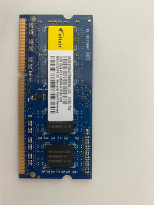 elixir 單支2GB 筆記型記憶體 PC3-10600 雙面顆粒