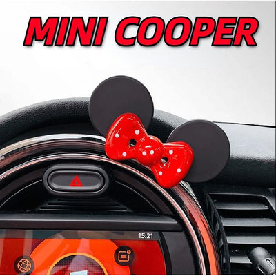 【曉龍優品汽車屋】MINI COOPER車內儀表盤螢幕Mickey Minnie擺件COUNTRYMAN車內中控裝飾品
