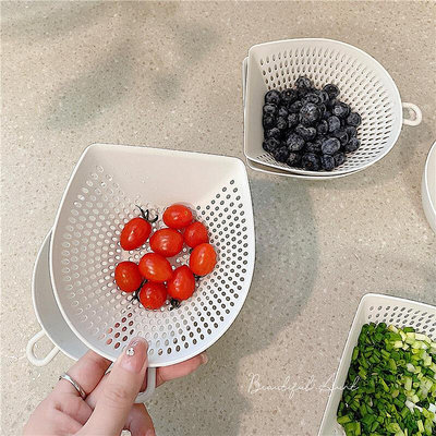 日式SP SAUCE簡約廚房雙層洗菜籃家用可掛蔥花瀝水籃洗水果濾水籃