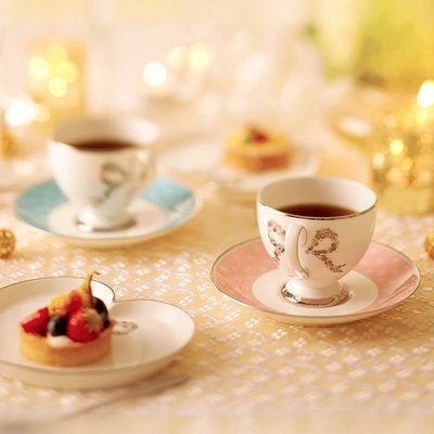 日本製 大優惠~[Felicita系列 ]~日本製名瓷~鳴海NARUMI骨瓷粉熱帶水果系列~茶杯咖啡杯組5杯5盤