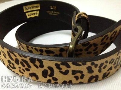 【HYDRA】2012AW Levis x Supreme Levi's 聯名系列 豹紋 Leopard Belt 皮帶 腰帶 馬毛 SZ：S/M適用