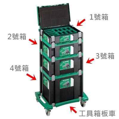 HIKOKI 堆疊箱【花蓮源利】1號 2號 3號 4號 整套 方便收納 輕鬆移動 烏龜車 板車 配套可堆疊 工具箱