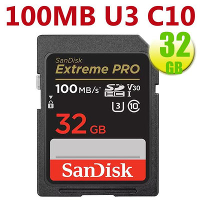 SanDisk SDHC 32GB 32G【100MB/s】EXTREME PRO U3 4K A2 SD 相機記憶卡