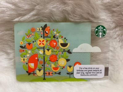 美國 星巴克 STARBUCKS 2010 可愛鳥與樹 限量 隨行卡 儲值卡 星巴克卡 卡片 收藏