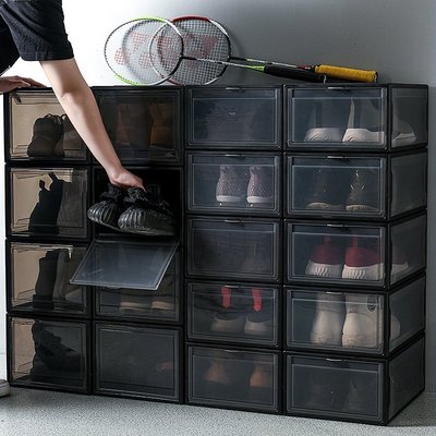 【熱賣下殺】籃球鞋盒收納盒透明鞋子防氧化抽屜式aj加高20個裝高跟鞋高端單個