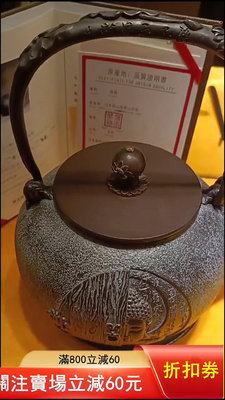 二手 一把日本白肌砂鐵壺純手工無涂層鐵壺白肌砂鐵壺 燒水茶壺