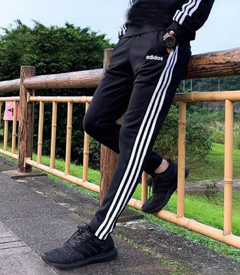 【Dr.Shoes 】Adidas Ess 3-Stripes Pants 男裝 黑 棉褲 長褲 DQ3078