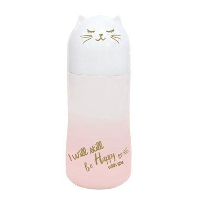˙ＴＯＭＡＴＯ生活雜鋪˙日本進口雜貨人氣美式風格療癒貓咪表情不銹鋼機能2way攜帶水壺(預購)