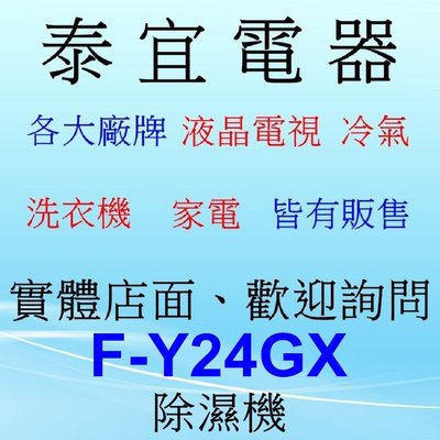 【泰宜】Panasonic 國際 F-Y24GX 除濕機 12L/日 【另有RD-240HH】