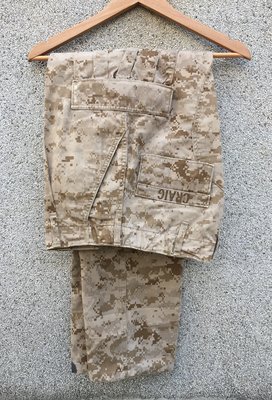 USMC /美國海軍陸戰隊/公發軍用/數位沙漠迷彩長褲/工作褲/實境操作過