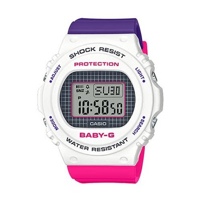 CASIO 卡西歐 BABY-G 經典數位顯示電子錶 樹脂錶帶 防水200米(BGD-570THB-7)