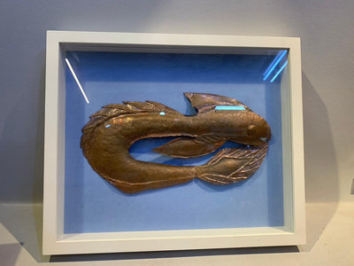 【藏舊尋寶屋】日本近代銅雕藝術品 銅片 銅雕魚 掛飾/掛畫 ※0415185-2350