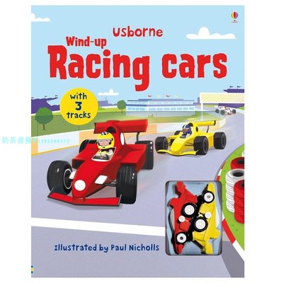 【現貨】Wind-up racing cars 扭動發條玩具書 賽車 英文兒童讀物 wind up train書籍