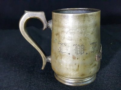 [銀九藝] 早期 銅器銅雕 法國步槍徽章 銅製馬克杯 茶杯