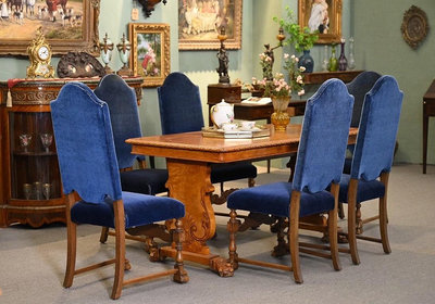 西洋老家具中古英式餐桌椅44627【古玩天下】古董 老貨 擺件