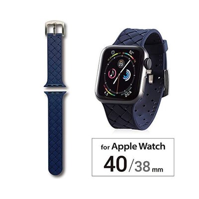 熱賣 日本直郵ELECOM Apple Watch 表帶 40mm/38mm 編織橡膠 藍色