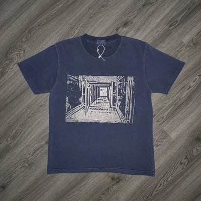 CAVEMPT CE 水洗藍3D圖案復古3M反光T恤