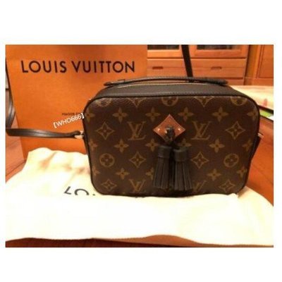 Louis Vuitton saintonge lv m43555 新款 黑色拼老花 流蘇 相機包（實拍）