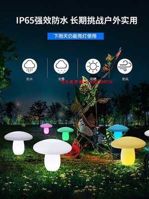 唯你歡樂購-蘑菇燈戶外景觀裝飾太陽能防水燈創意充電七彩發光庭院草坪插地燈滿300出貨