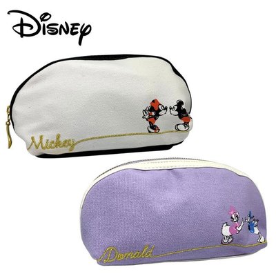 迪士尼 半月型 化妝包 收納包 鉛筆盒 筆袋 米奇 米妮 唐老鴨 黛西 Disney 512968 512975