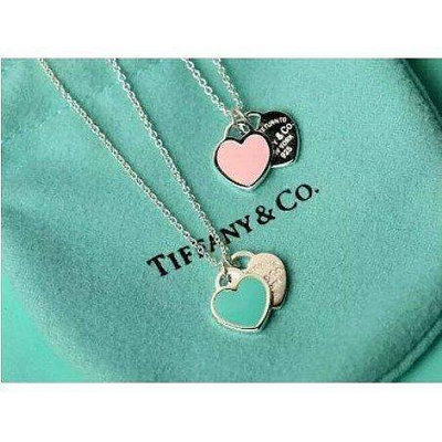 直購#Tiffany&amp;Co. 925純銀 Tiffany 蒂芙尼 項鍊 手鍊 手環飾品 雙心琺瑯項鍊